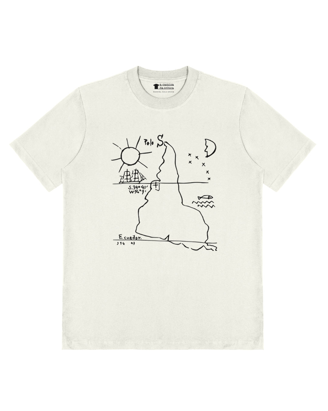 Camiseta Oversized Nosso Norte É O Sul: Torres Garcia