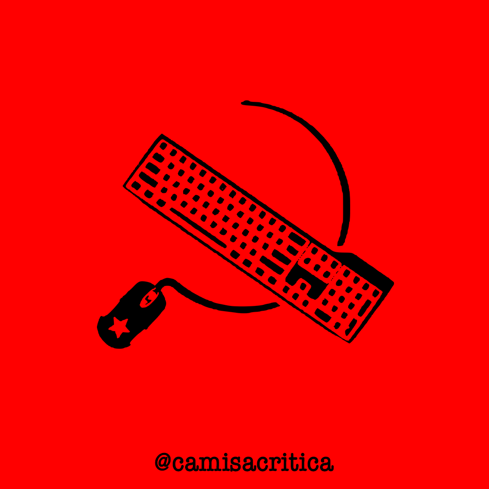 Adesivo Foice e Teclado Vermelho
