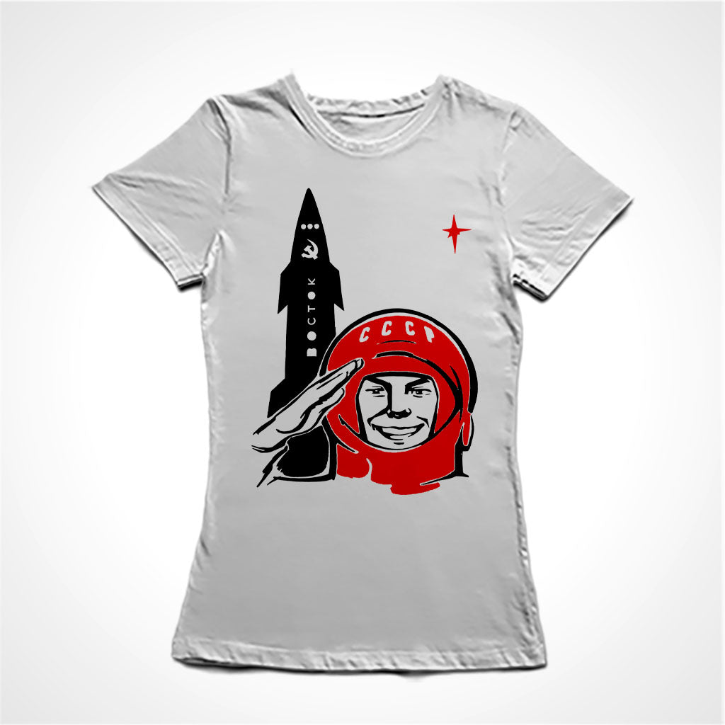Camiseta Baby Look Cosmonauta Soviético