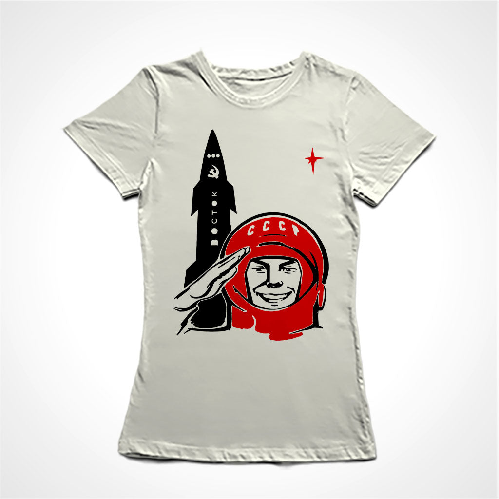 Camiseta Baby Look Cosmonauta Soviético