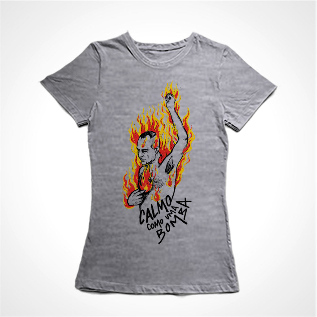 Camiseta Baby Look Marighella - Calmo Como Uma Bomba