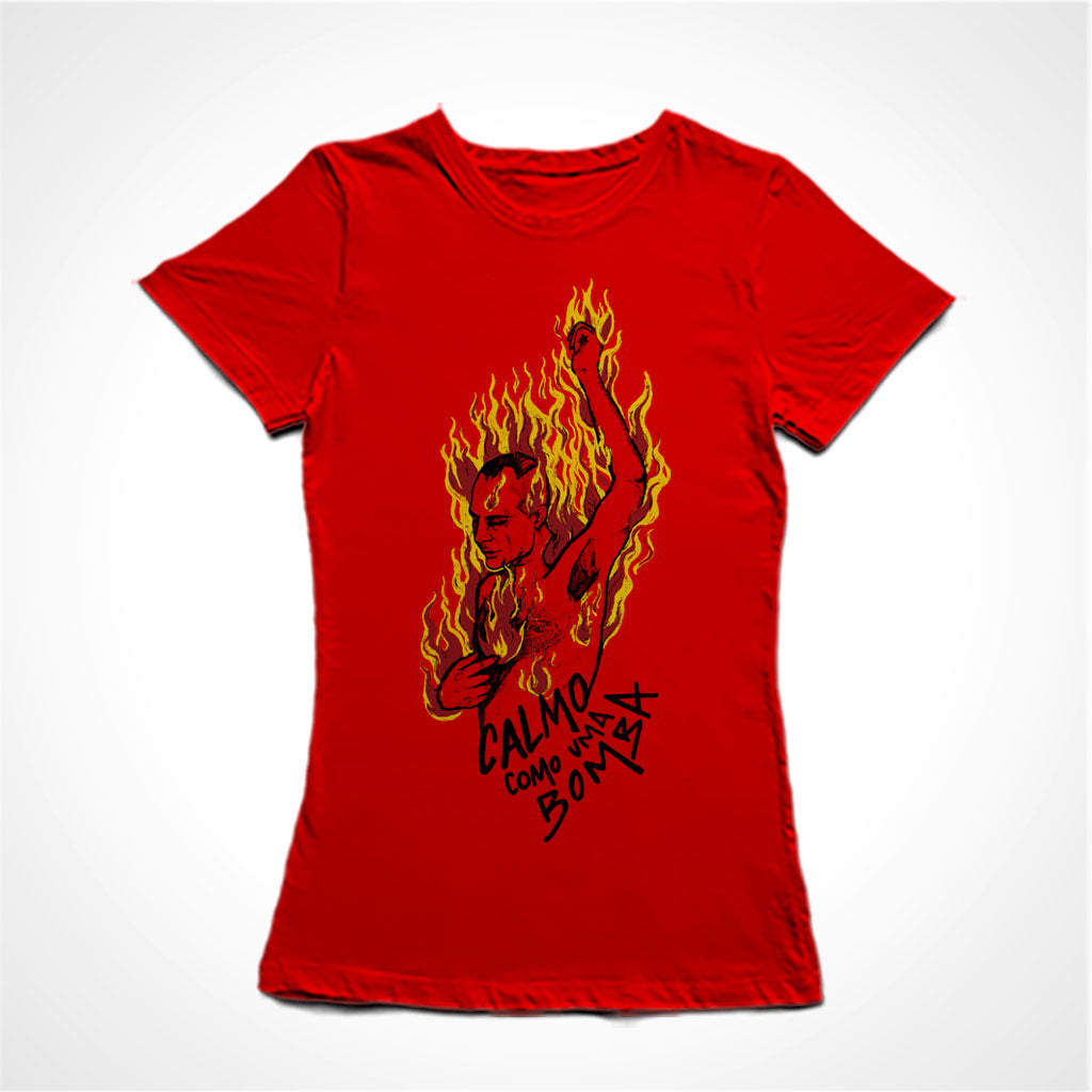 Camiseta Baby Look Marighella - Calmo Como Uma Bomba