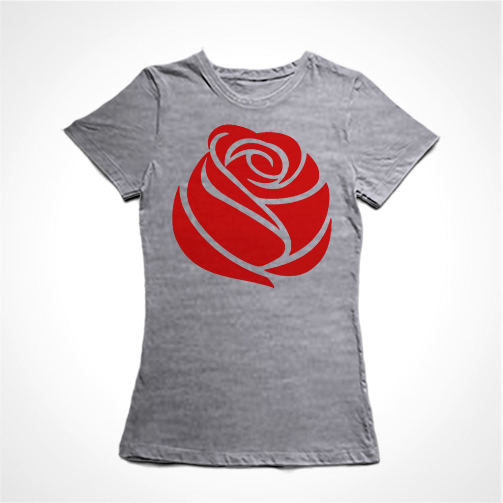 Camiseta Baby Look A Rosa Vermelha do Socialismo