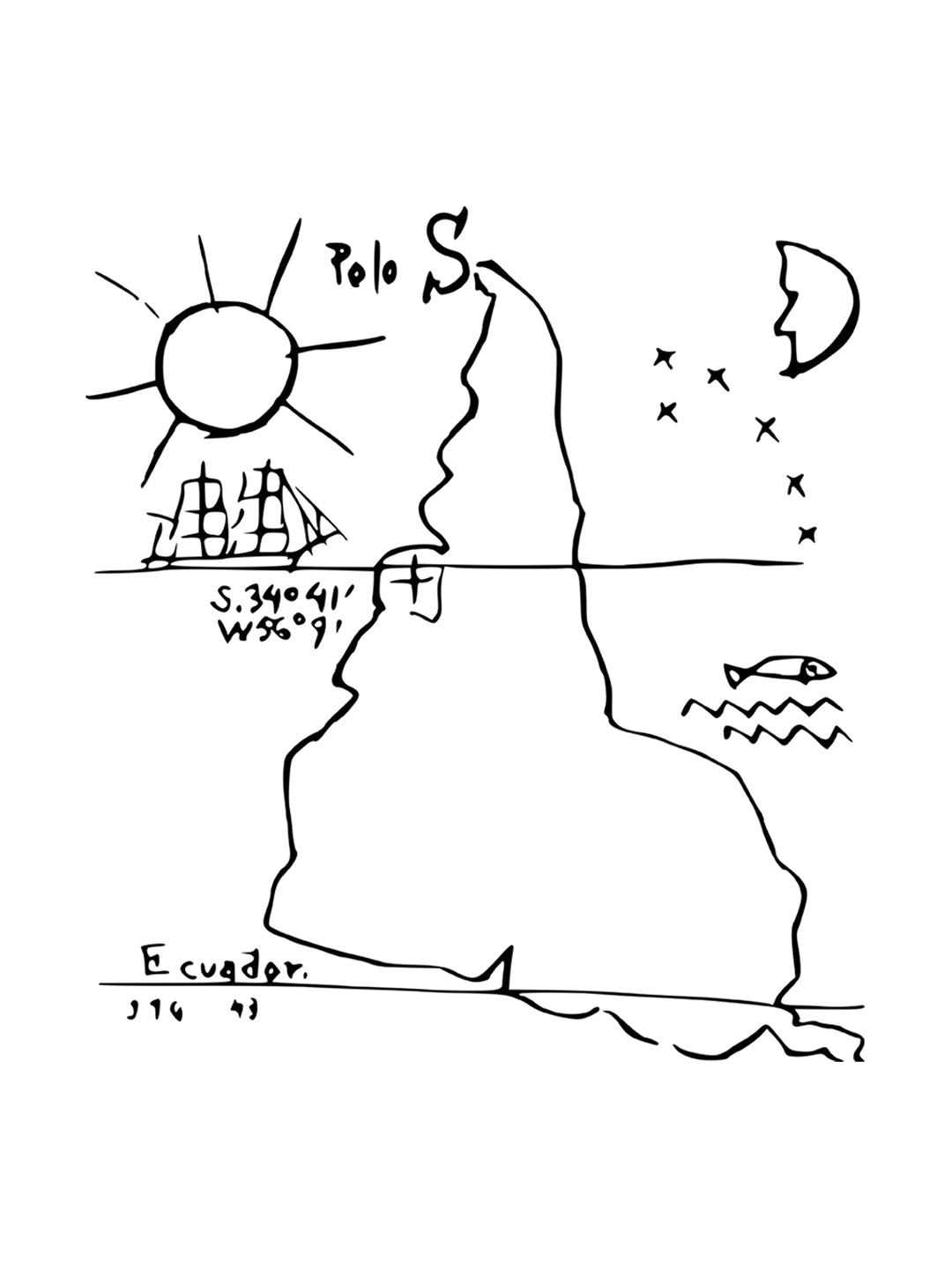 Camiseta Básica Nosso Norte É O Sul: Torres Garcia