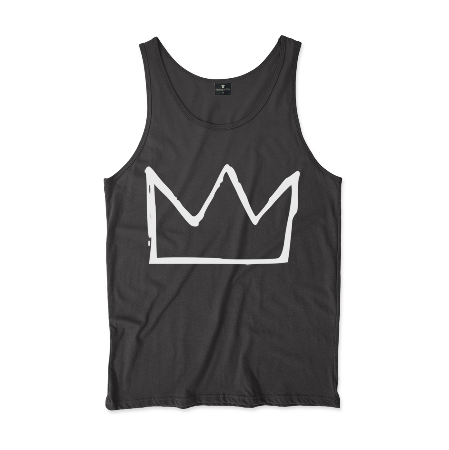 Camiseta Regata. EIlustração de uma coroa ao estilo construído por Jean-Michel Basquiat.