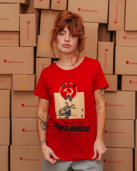 Camiseta Baby Look Jorge Amado - Romancista do Povo