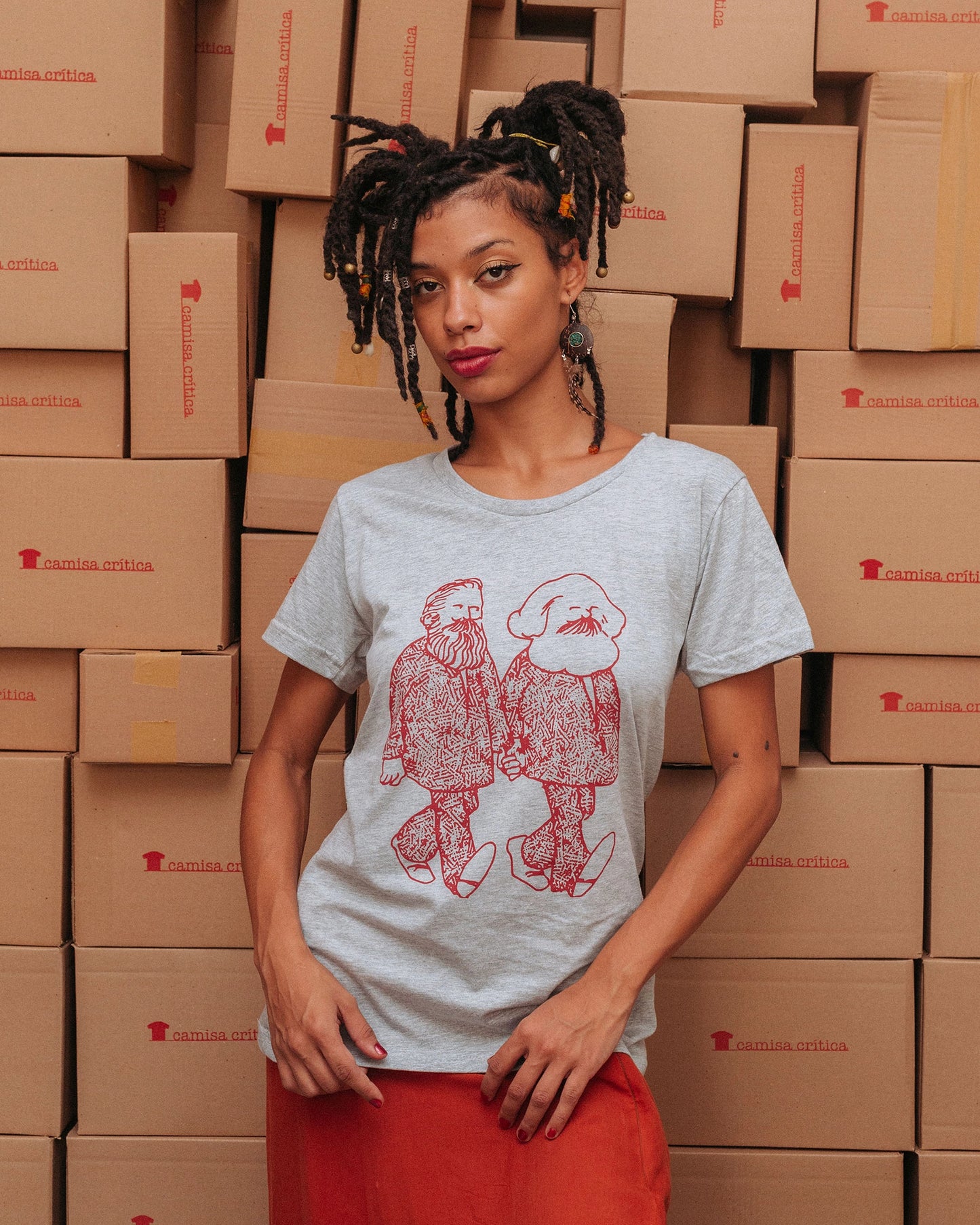Camiseta Baby Look Marx & Engels