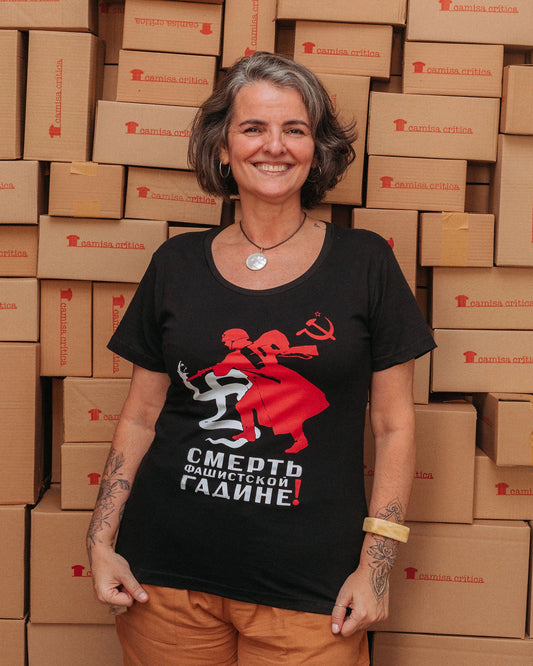 Camiseta Baby Look Destrua O Monstro Fascista