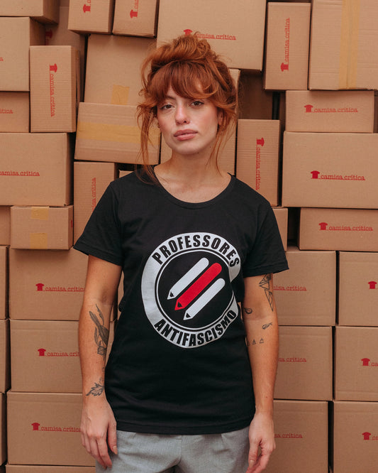 Camiseta Baby Look Professores Antifascismo