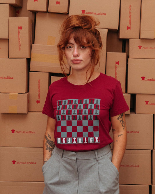 Camiseta Baby Look Xadrez da Revolução