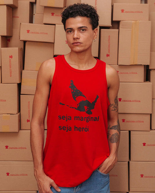 Camiseta Regata Seja marginal, seja herói