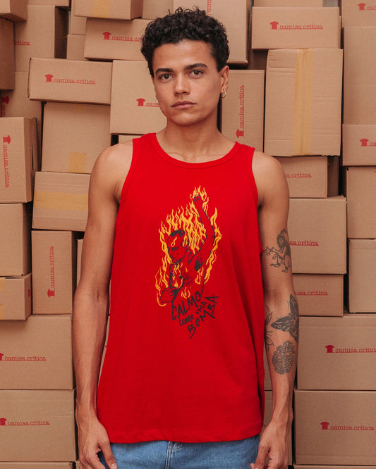 Camiseta Regata Marighella - Calmo Como Uma Bomba