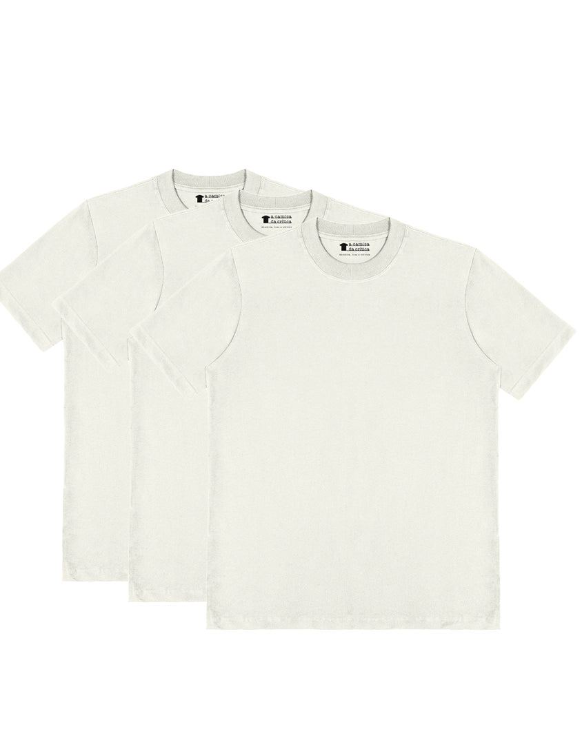 Kit Base 3 Camisetas Oversized  Lisa