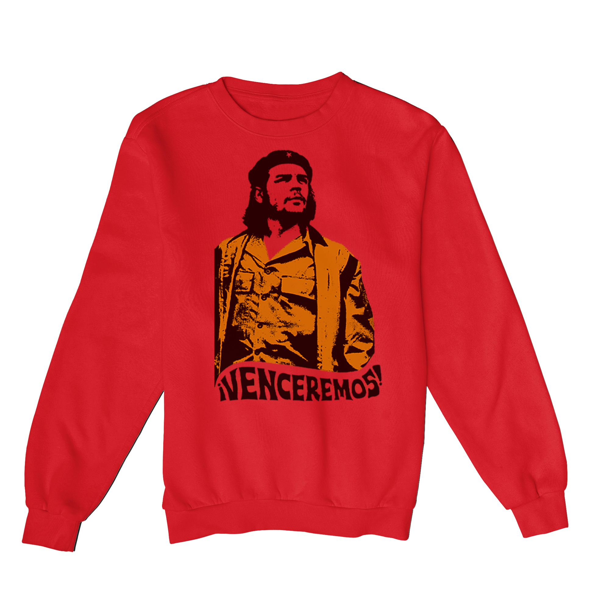 Moletom Estampa: Che guevara de boina com texto: venceremos embaixo.
