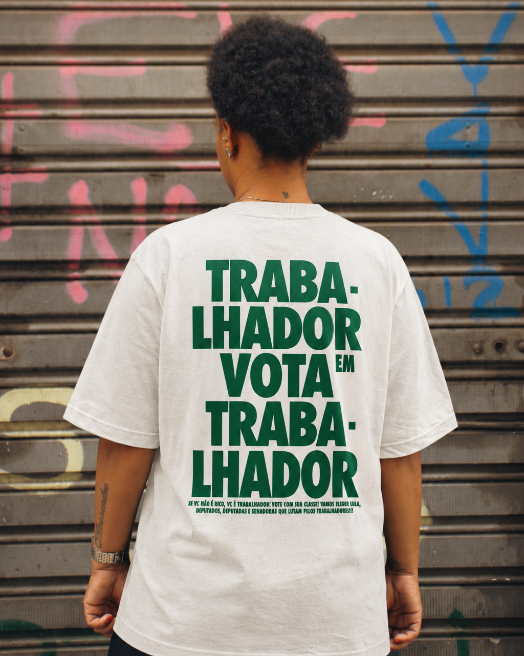 Camiseta Oversized Lula Trabalhador