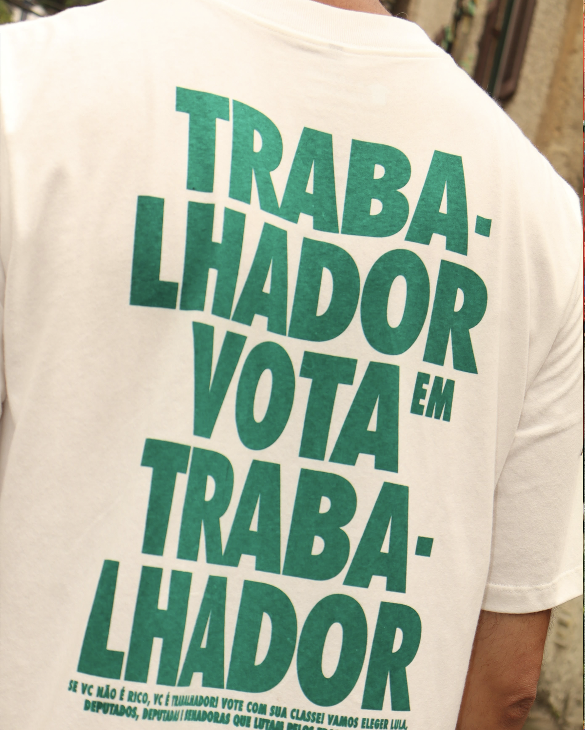 Camiseta Oversized Lula Trabalhador