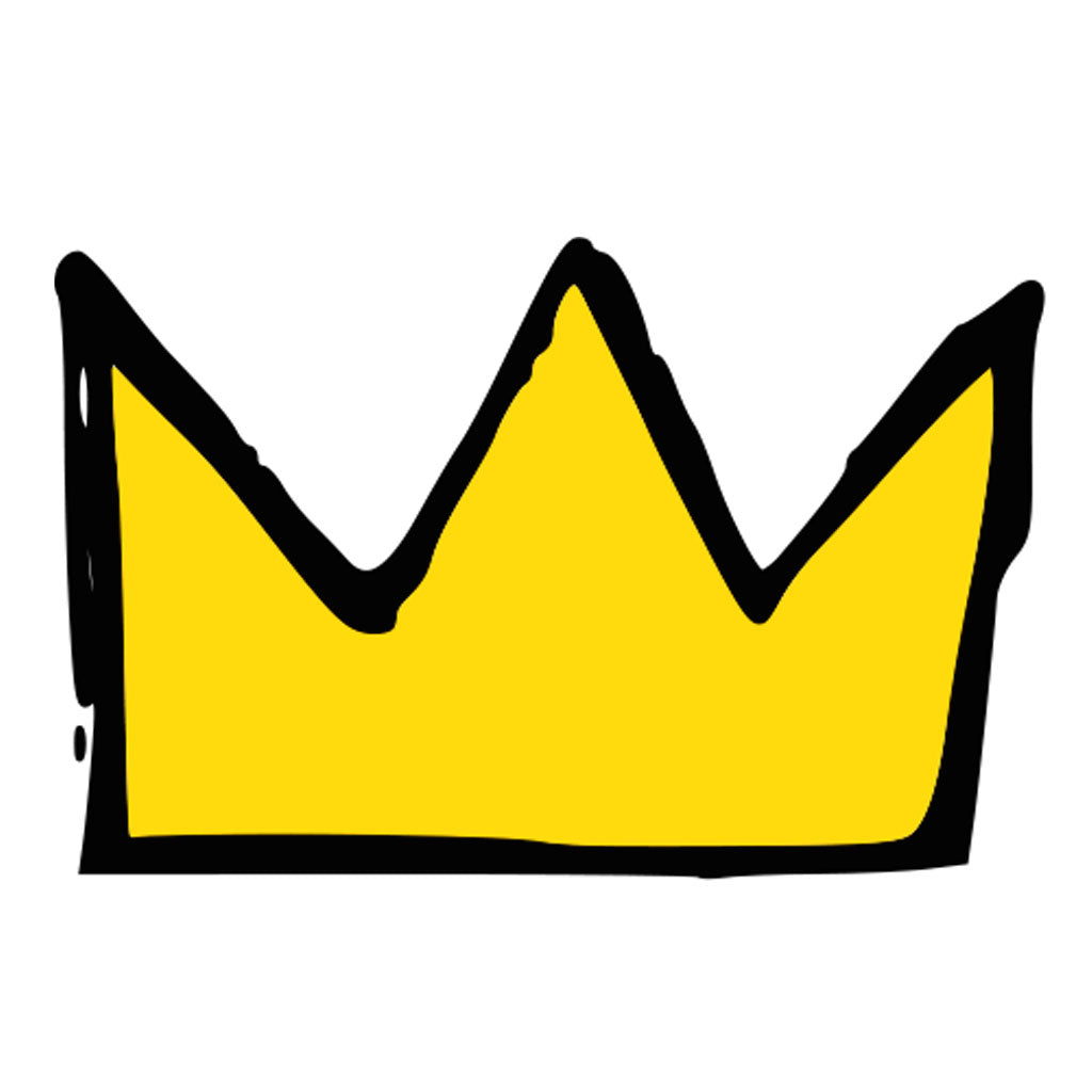 Estampa: Ilustração de uma coroa ao estilo construído por Jean-Michel Basquiat.
