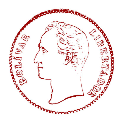  Inspirada numa moeda venezuelana onde se tem escrito de um lado “bolívar”, no meio a cara de Simon Bolivar de perfil e no outro lado está escrito “libertador".