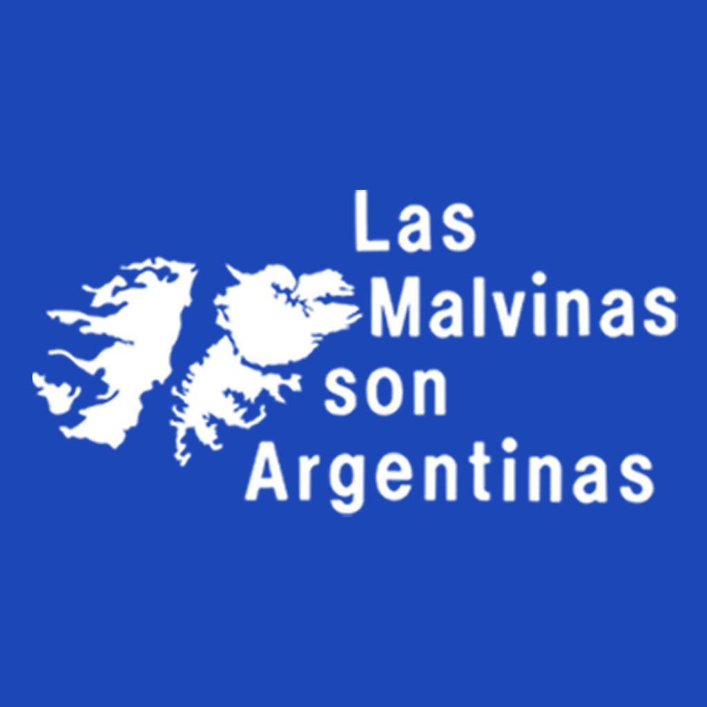 À esquerda o mapa das Ilhas Malvinas. ã esquerda está escrito: Las Malvinas son Argentinas.