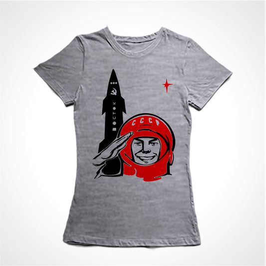 Camiseta Baby Look Cosmonauta Soviético