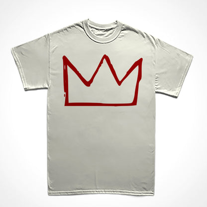 Camiseta Básica Estampa: Ilustração de uma coroa ao estilo construído por Jean-Michel Basquiat.