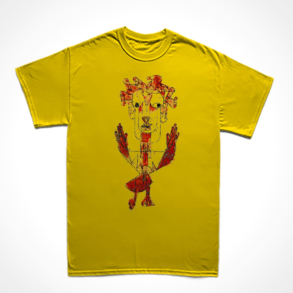 Camiseta Básica Estampa: Desenho de um ajo com braços abertos.